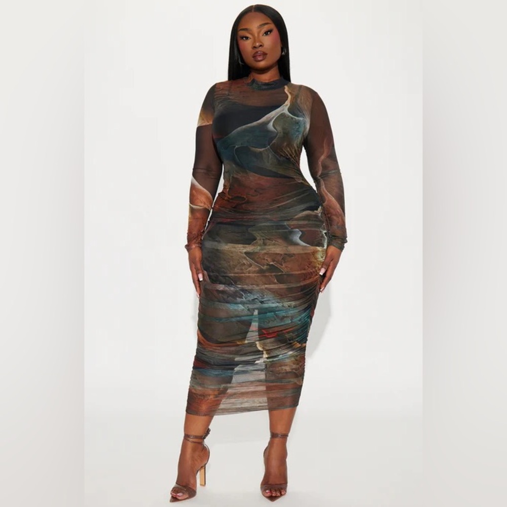 Sheer Midi Dress (Size Large)